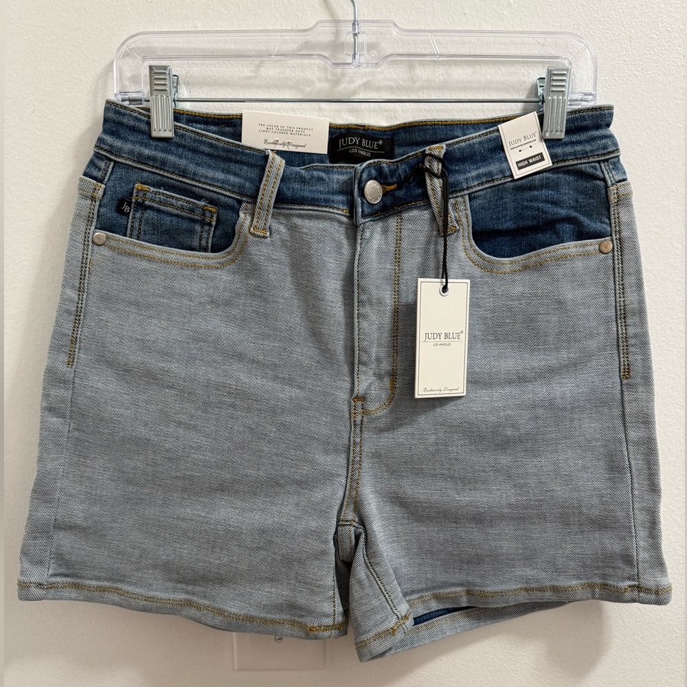 Judy Blue Two-Tone Denim Shorts